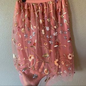 Mesh Floral Skirt